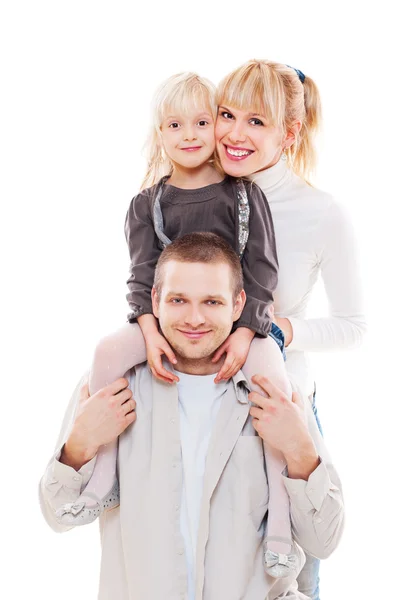 Retrato de la joven familia feliz —  Fotos de Stock