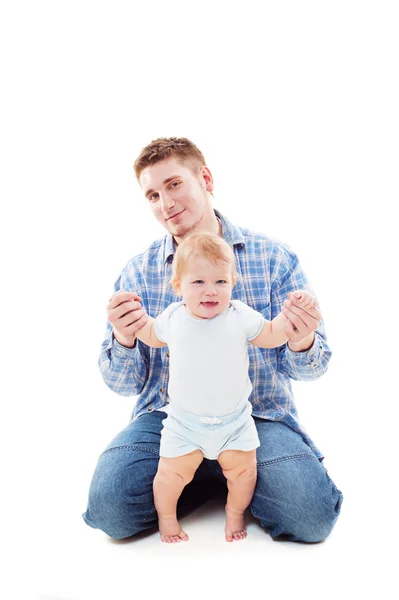 Smiley Vater und Baby — Stockfoto