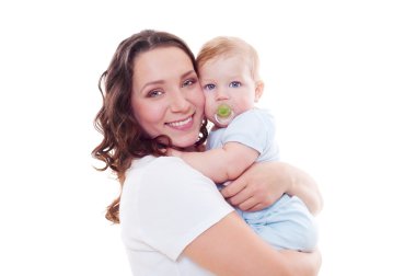 Stdio portrait of smiley mother with baby clipart