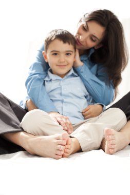 Mother and child toes clipart