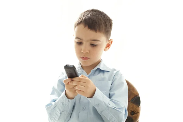 Small kid dialling — Stock Photo, Image