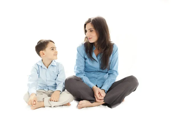 Dítě a rodič diskuse — Stock fotografie
