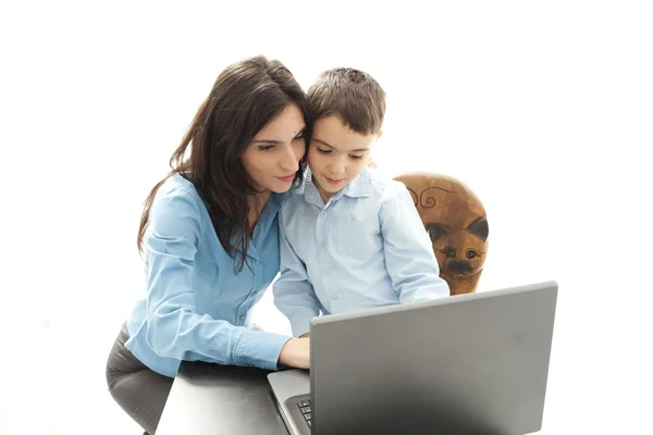 Mother and son activities — Stock Photo, Image