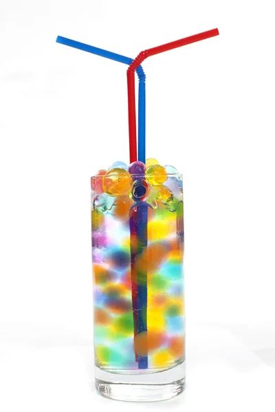 Straws in a glass of water — Stock Photo, Image