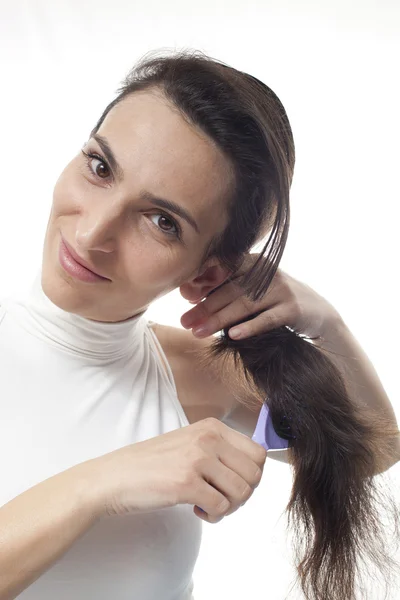 Hair brushing — Stock Photo, Image