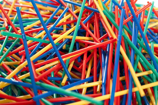 Messy arragement of plastic straws — Stock Photo, Image