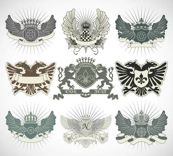 Reihe heraldischer Symbole — Stockvektor