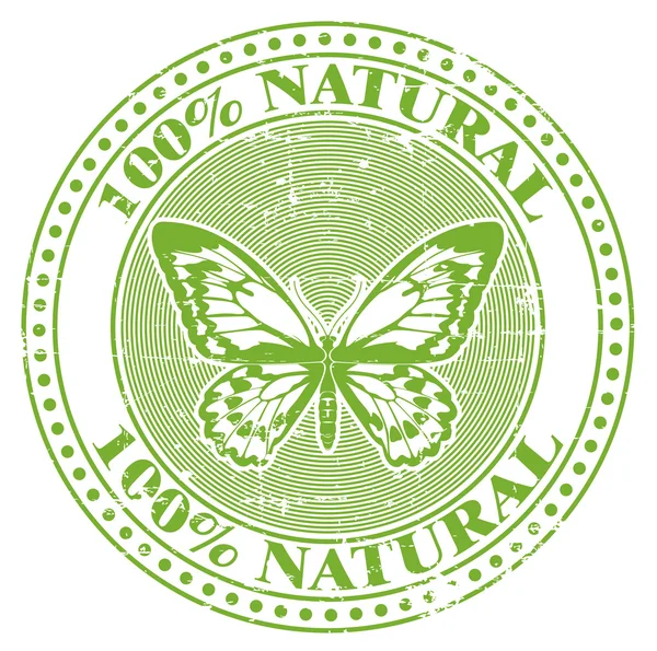 100% natural stamp — Stock Vector