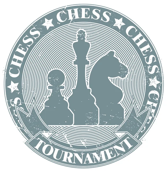 国际象棋锦标赛邮票 — 图库矢量图片