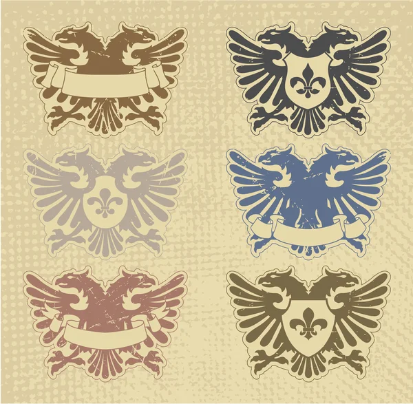 Set van heraldische postzegels — Stockvector