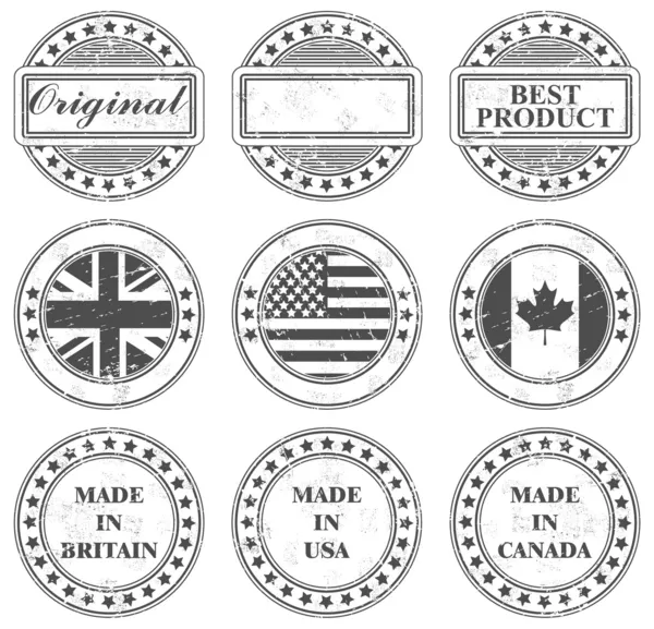Design von Grunge-Briefmarken — Stockvektor