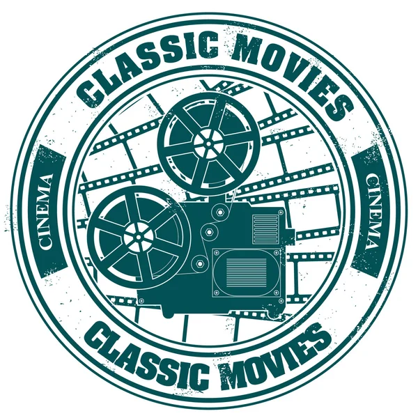 stock vector Stamp classic movies