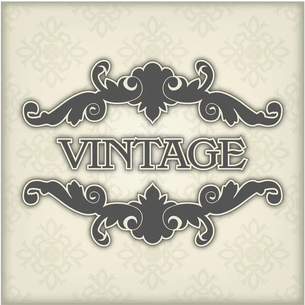 Vintage sjabloon met florale frame — Stockvector