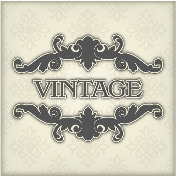 Vintage template with floral frame