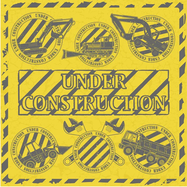 Set under construction stamp — Stock Vector
