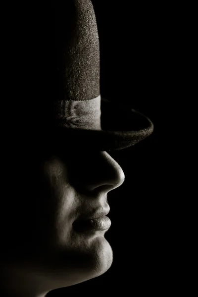 Muž s kloboukem. — Stock fotografie