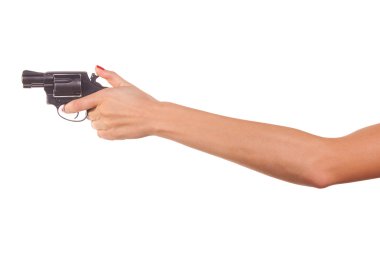 Woman's hand with a gun clipart