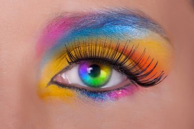 Multicolored female eyes. clipart