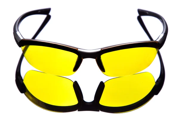 Gelbe Sonnenbrille. Frontansicht. — Stockfoto