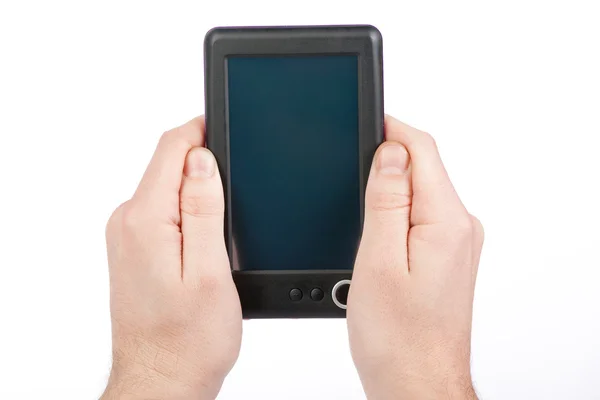 Holding Portable E-book Reader — Stock Photo, Image