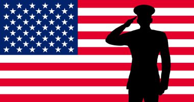 A american soldier saluting clipart