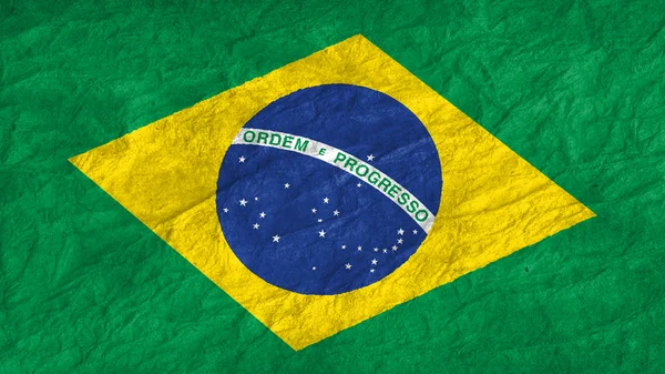 Bandiera brasiliana vecchia e strappata — Foto Stock