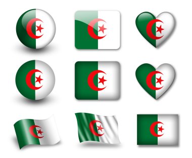 The Algerian flag clipart