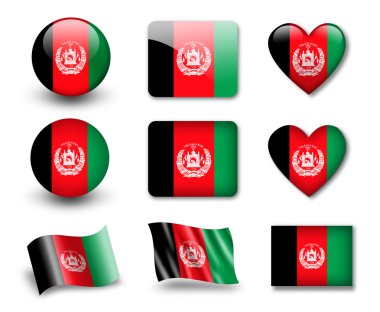 The Afghan flag clipart
