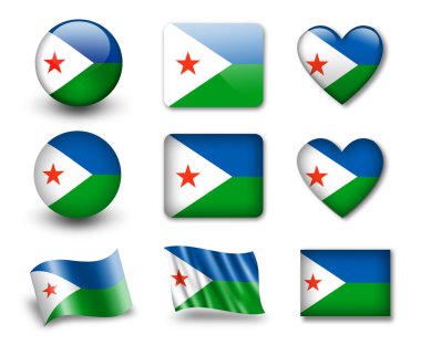 The Djibouti flag clipart