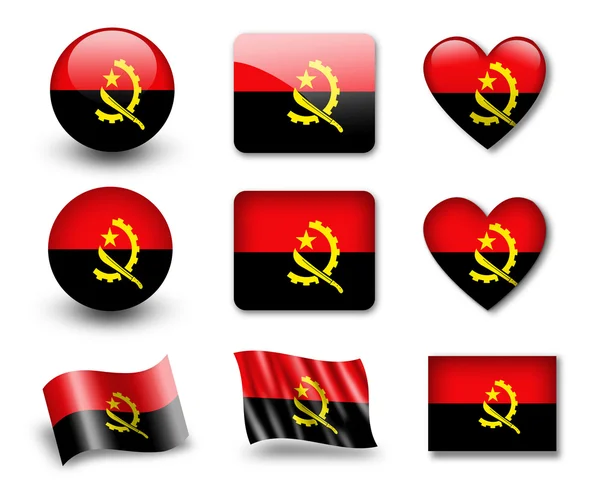 Die angolanische Flagge — Stockfoto