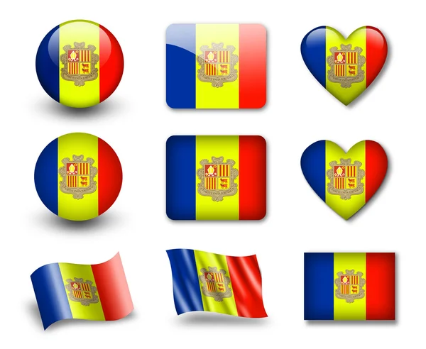 De Andorrese vlag — Stockfoto