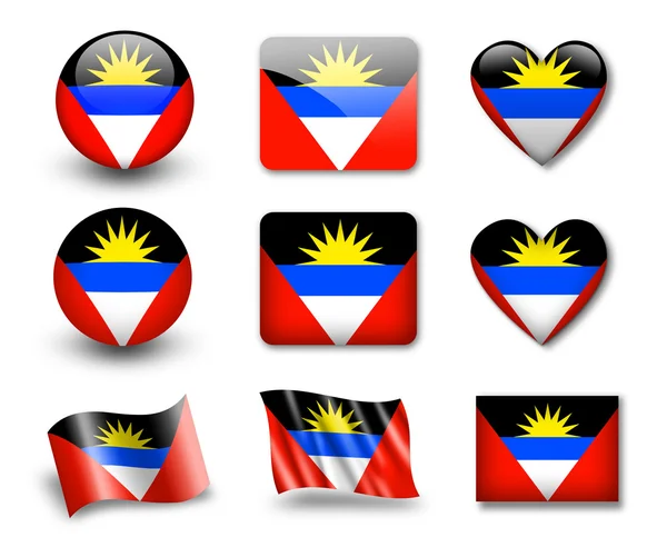 A bandeira de Antígua e Barbuda — Fotografia de Stock