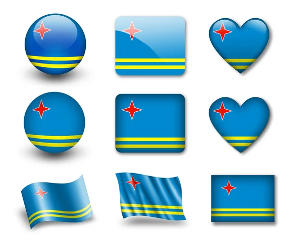Bandeira de Aruba — Fotografia de Stock
