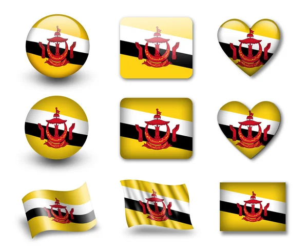 Die Brunei-Flagge — Stockfoto