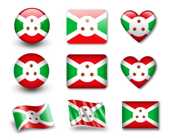 Die burundische Flagge — Stockfoto