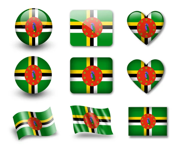Die Dominica-Flagge — Stockfoto