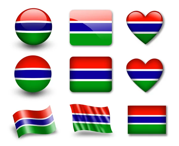 Die Gambia-Flagge — Stockfoto