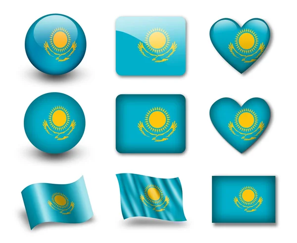 La bandiera kazaka — Foto Stock