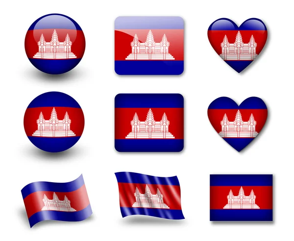 Den kambodjanska flaggan — Stockfoto