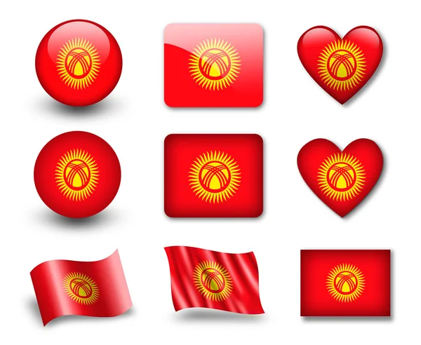 Vlajka Kyrgyzština — Stock fotografie