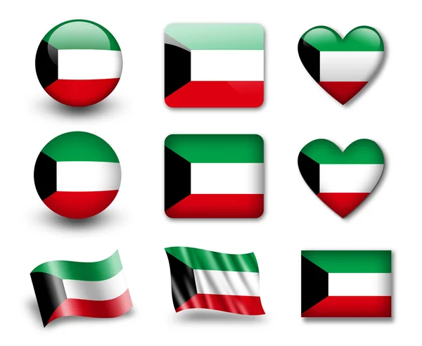 Det kuwaitiske flag - Stock-foto