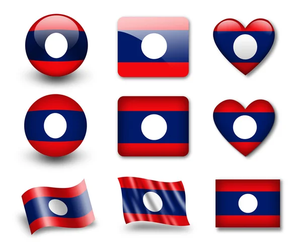 Flagę Laosu — Zdjęcie stockowe