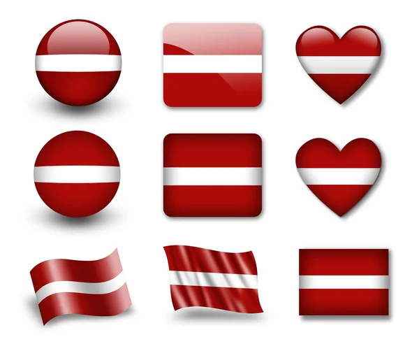 De Letse vlag — Stockfoto