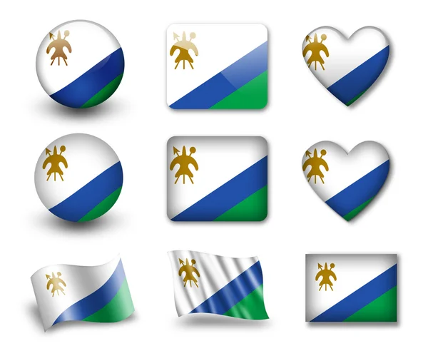 Lesothos flagga — Stockfoto