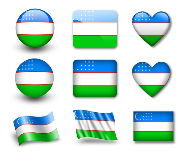Прапор Узбекистану — стокове фото