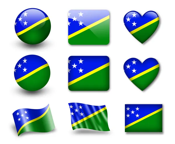 Vlajka Šalamounových ostrovů — Stock fotografie