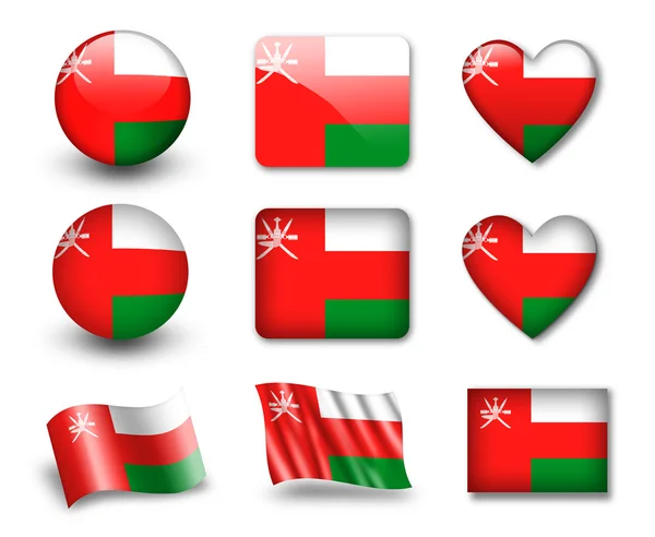 A bandeira de Omã — Fotografia de Stock