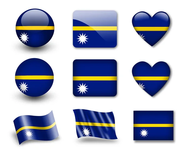 The Nauru flag — Zdjęcie stockowe