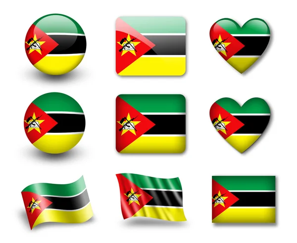 Bandeira de Moçambique — Fotografia de Stock