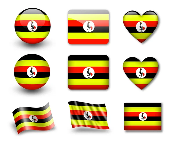 La bandiera dell'Uganda — Foto Stock